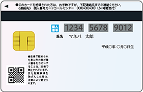 マイナンバーカード(番号記載面)